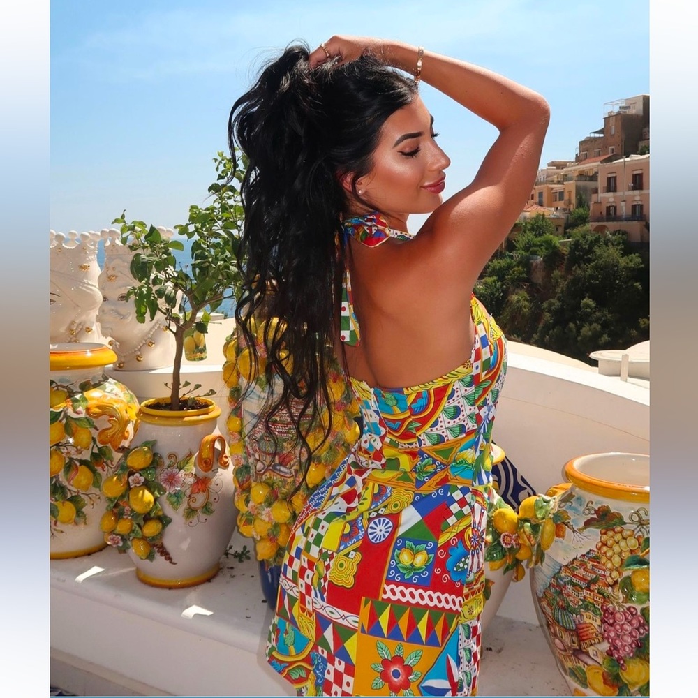 *24 HOUR SALE* Amalfi Printed Halter Mini Dress - Picture 6 of 9